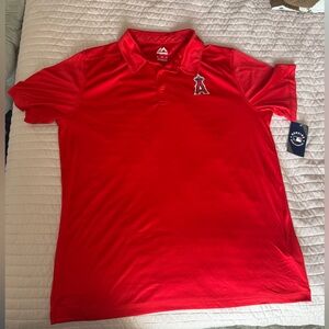 Majestic MLB ANGELS Polo Shirt XL NWT